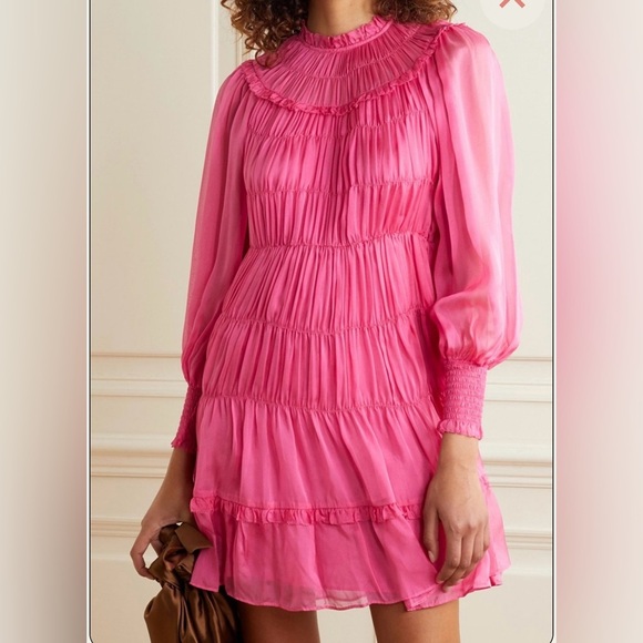 Ulla Johnson Emmeline Fuchsia Pink Silk Dress Size 0 - Picture 2 of 14